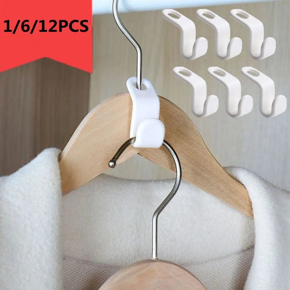 

6/12 Pcs S Shape Hooks Saving-Space Mini Clothes Hanger Antislip Connector Cascading Wardrobe Closet Organizer Storage Holder