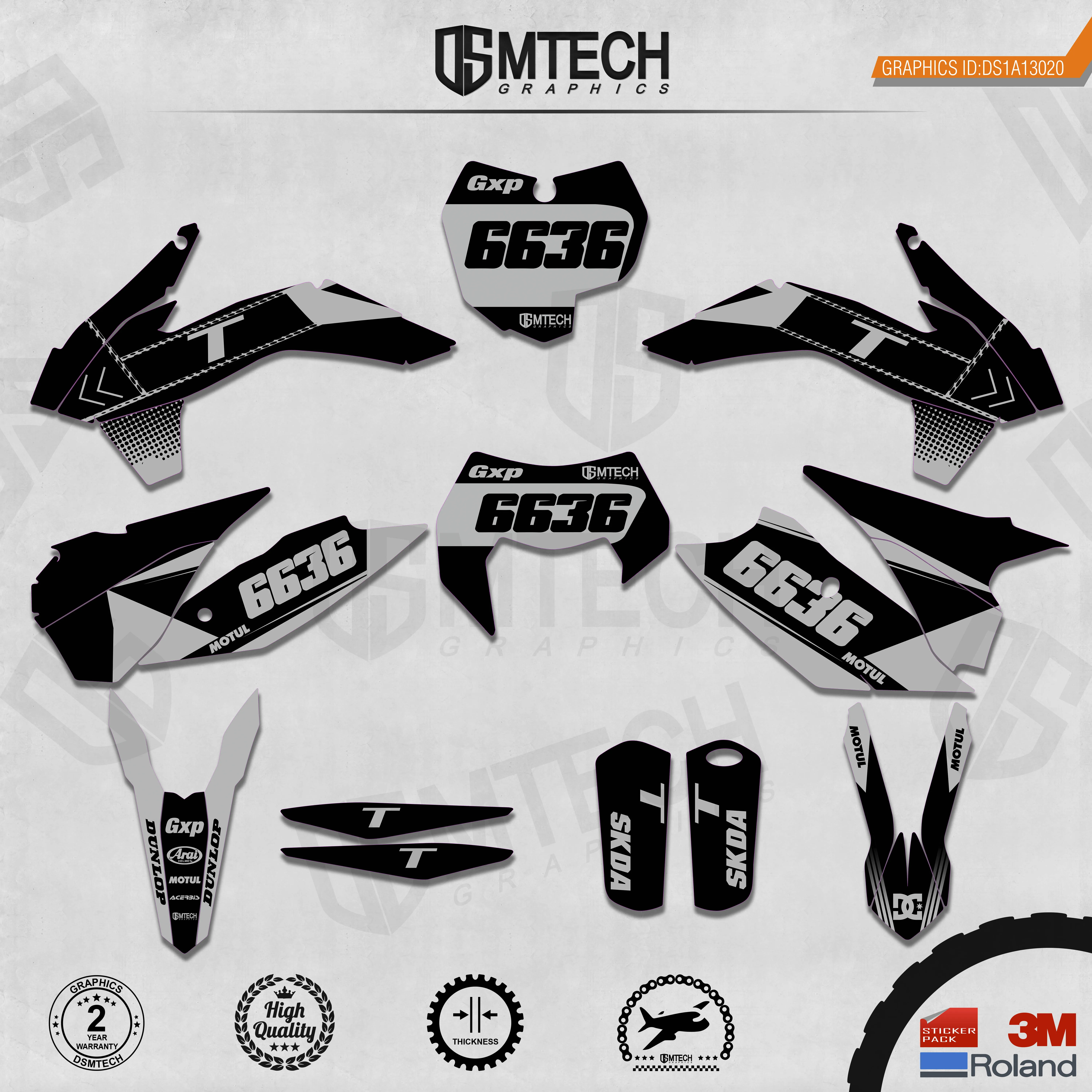 DSMTECH Customized Team Graphics Backgrounds Decals 3M Custom Stickers For 2013-2014 SXF 2015 SXF 2014-2015 EXC 2016 EXC  020
