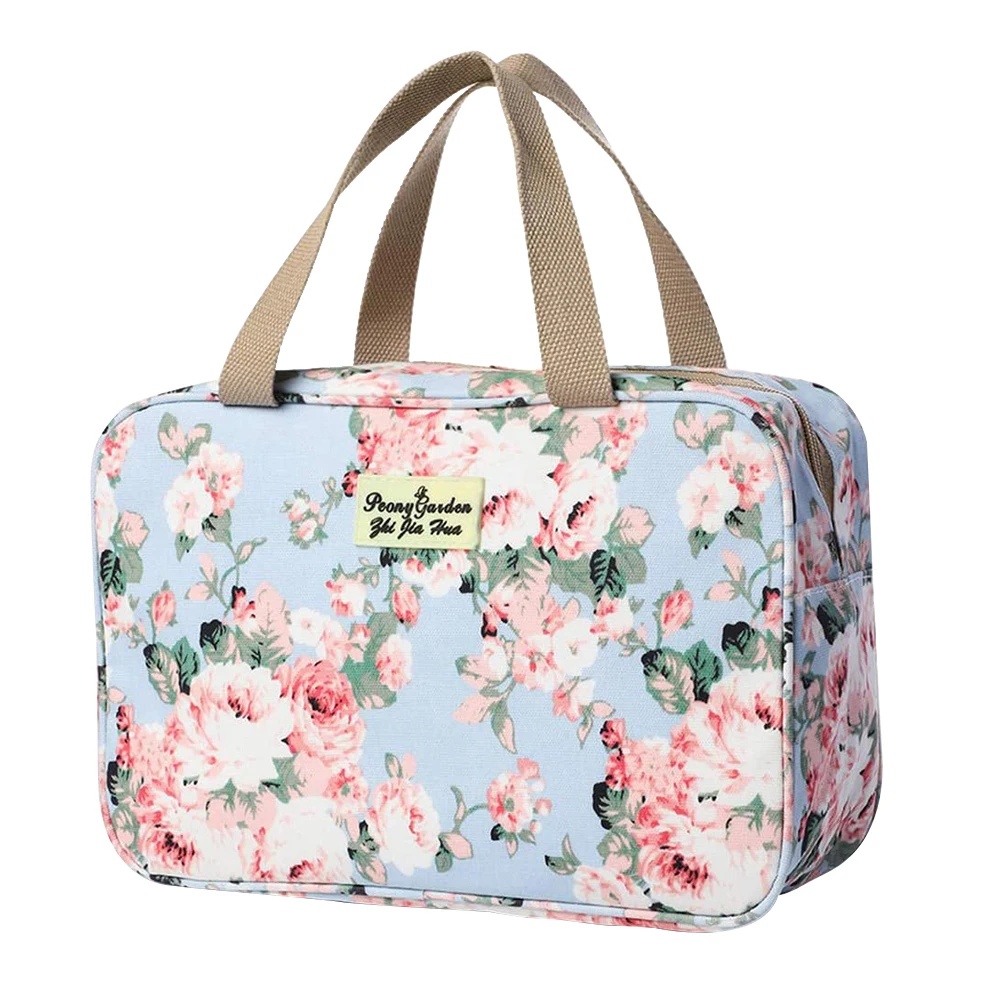 

Large Portable Waterproof Cosmetic Storage Bag Flower Travel Hanging Makeup Room Wash Bags Toiletries Organizer For Women Girls