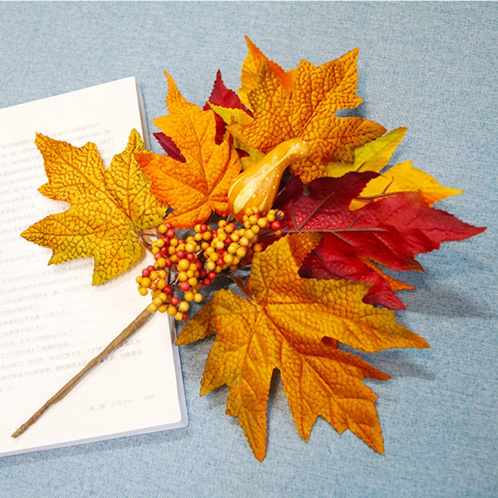 Моделирование кленовый лист ткани ветви осенний цвет черенки аксессуары для
