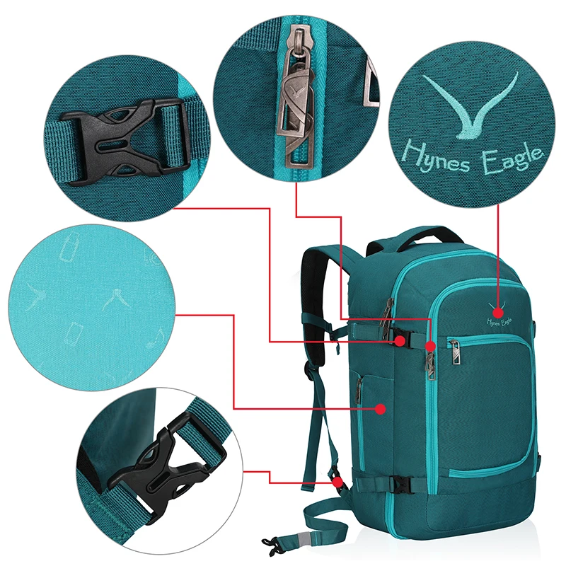 Waterproof Backpack Men Women Laptop Travel Backpack 40L Flight Approved Carry On Backbag Luggage Bags Casual Daypacks