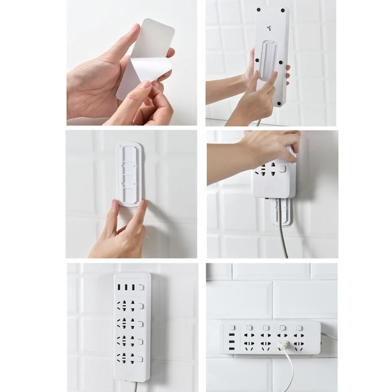 Бесшовный держатель-наклейка для штепсельной вилки без отверстий настенный