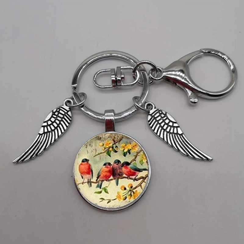 Брелок с голубым Колибри ручной работы подвеска колибри стеклянный ювелирные