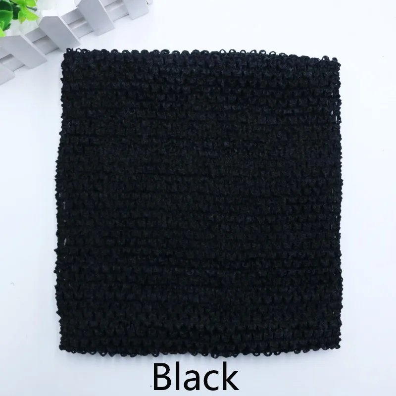 Black 23x25cm 23x25 см, 10 дюймов, эластичная трикотажная юбка-пачка для вязания крючком на груди, топ-труба для самостоятельной сборки, платье с блестками, юбка, Рождественская фатиновая кружевная ткань - Цвет: Black 23x25cm