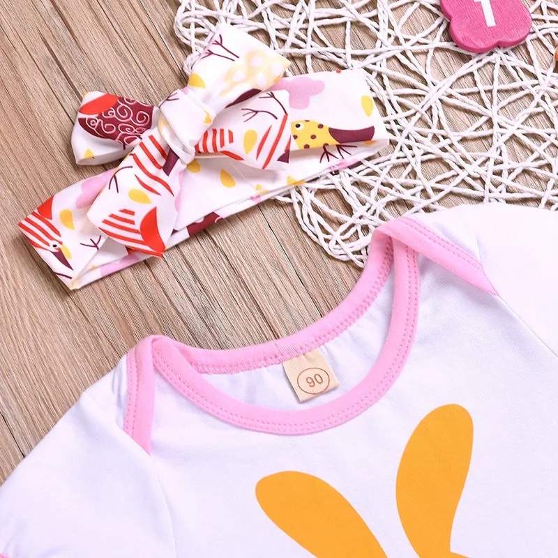 

Baby Girl Dress Summer Casual Fashion Baby Girl Cute Cotton Letter Printing Short Sleeve Rompers Dress
