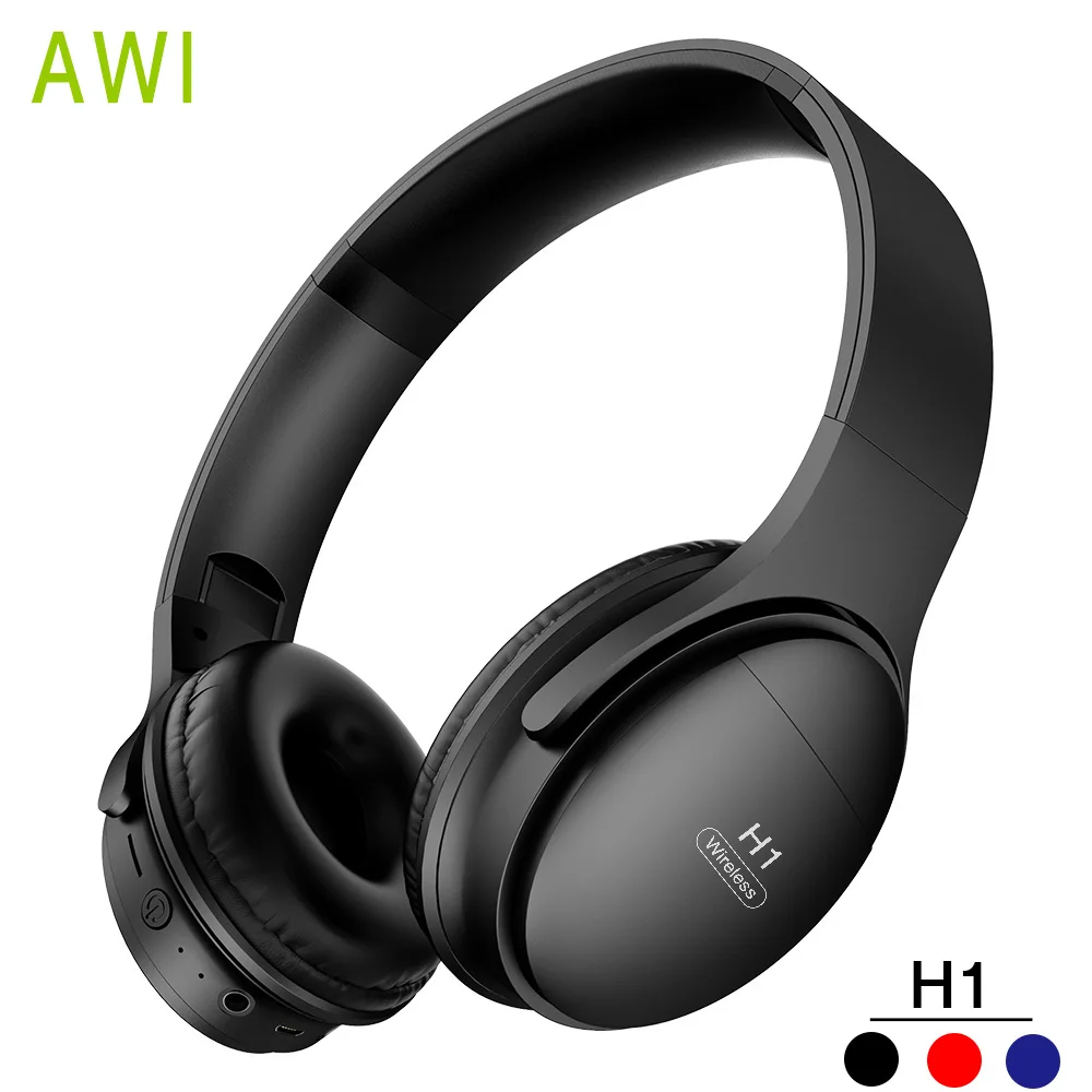 Беспроводные наушники AWI H1 Pro Heavy Bass Bluetooth с шумоподавлением HiFi стерео мягкие