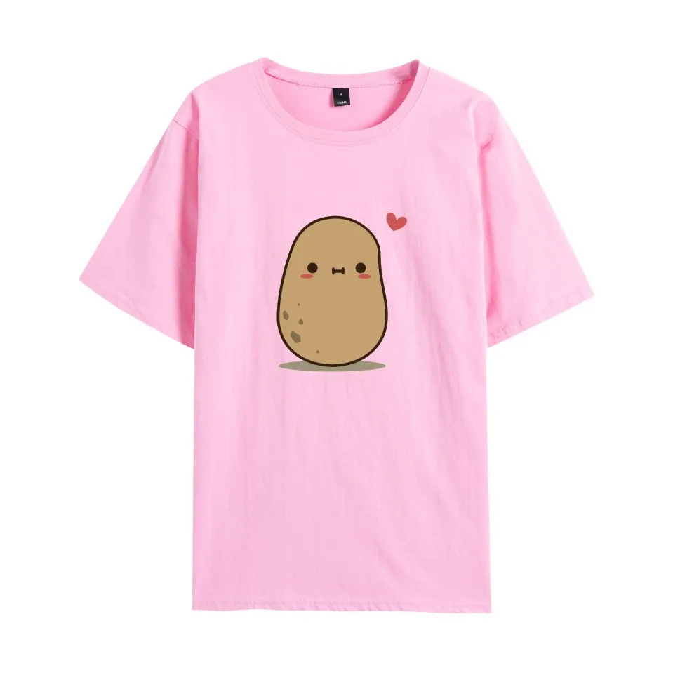 

Men's and women's anime cartoon funny short-sleeved potato print round neck short-sleeved T-shirt casual funny men's T-shirt