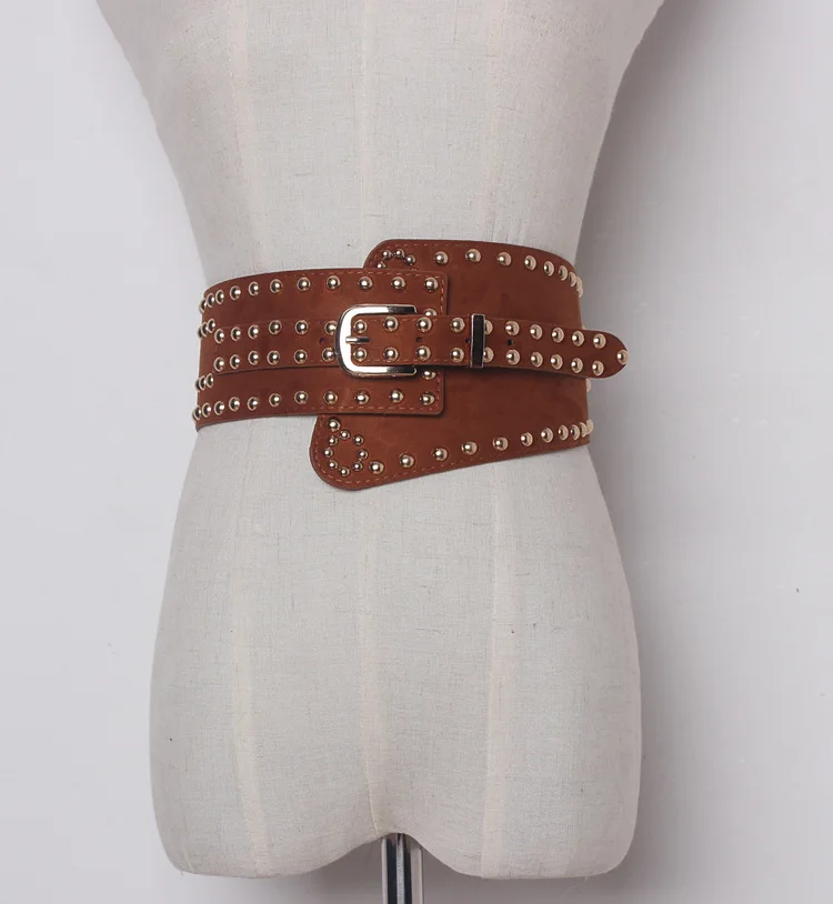 Коричневый Medieval Renaissance Ring Belt Pirate Viking Knights Horseman Cosplay WaistBelt Vintage Leather Steampunk WaistBand Accessories - Цвет: Коричневый