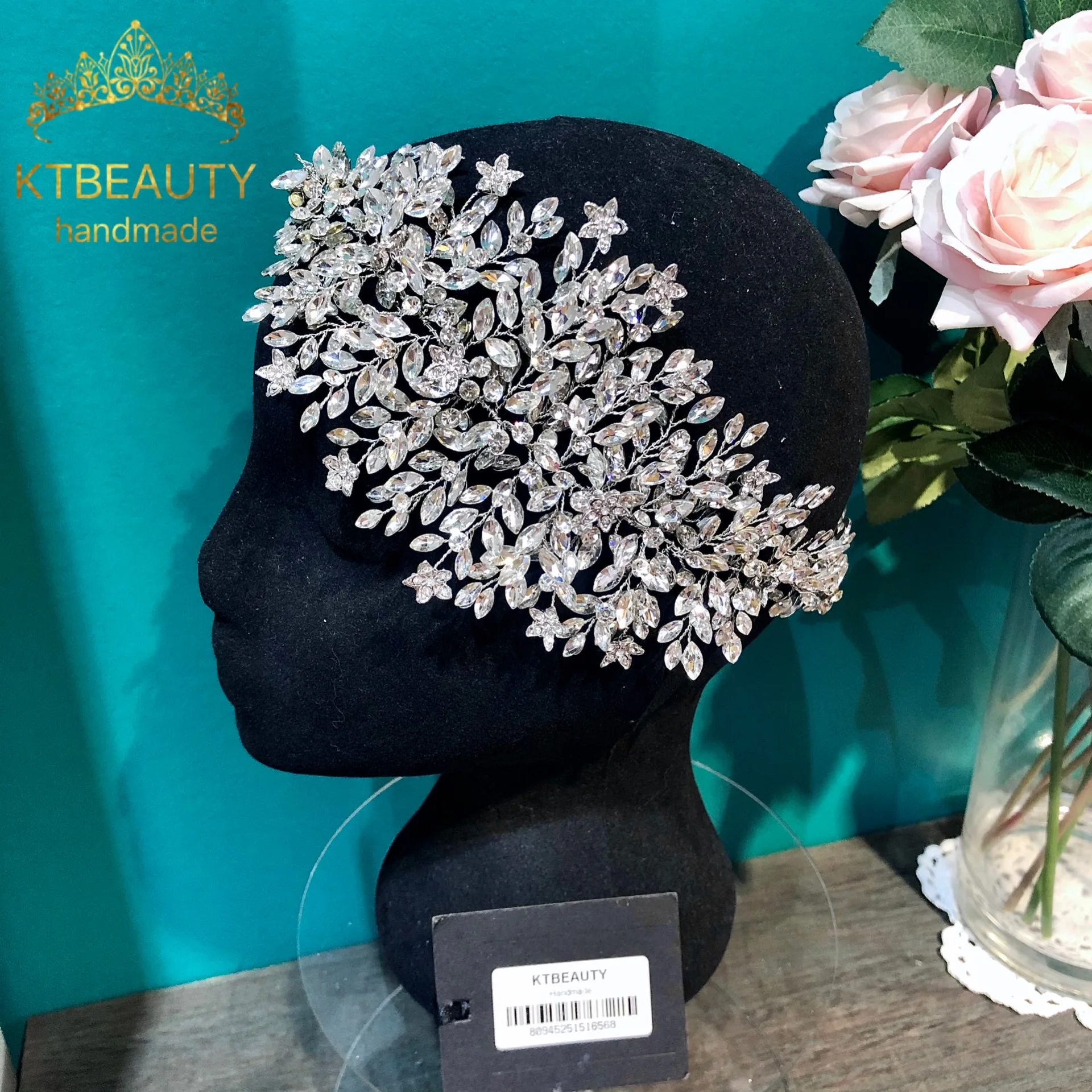News Headpiece Longer Size Custom Handmade Crystal Bridal Tiara Princess Bridal Wedding Hair Accessories Jewelry Tiaras Crowns