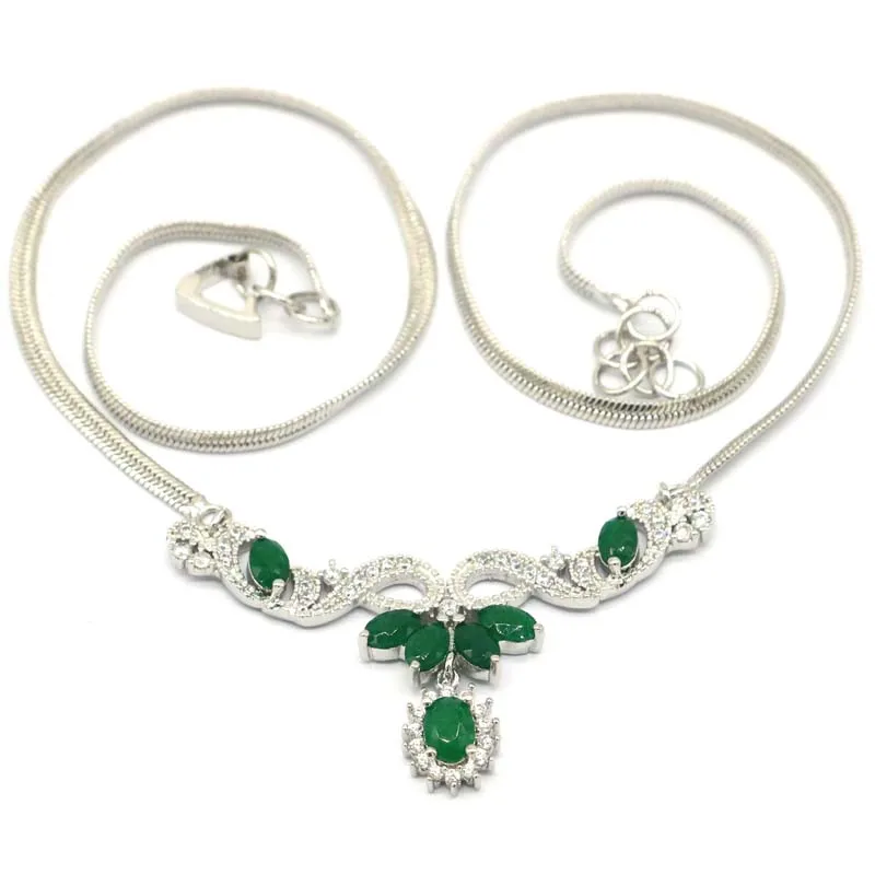 

55x30 мм Красивые созданы искусственными бриллиантами синий топаз Белый CZ подарок для женщин серебряное ожерелье 18,5-20,5 дюймов