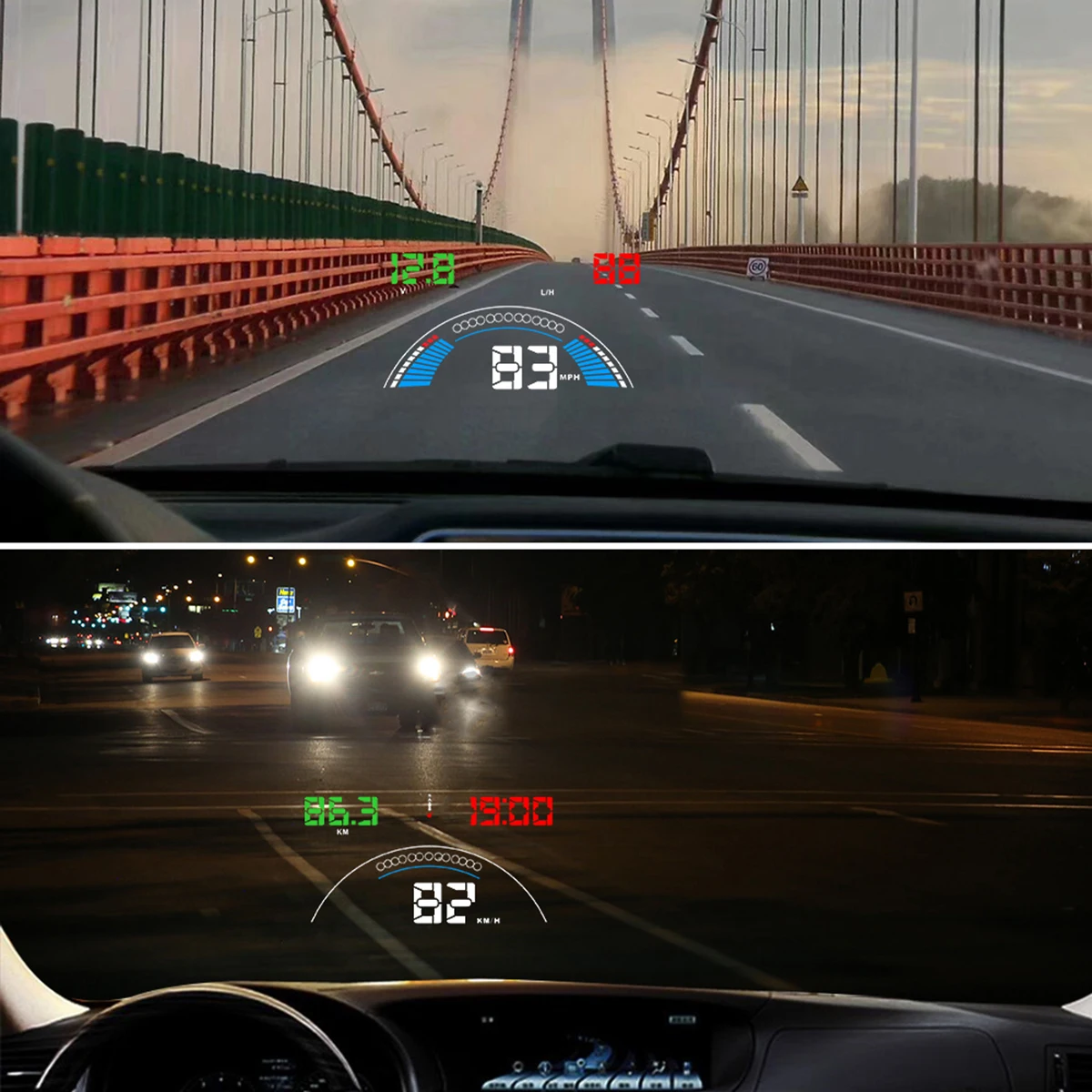 Автомобильный диагностический сканер S7 HUD с OBDII + GPS автомобильный дисплей на