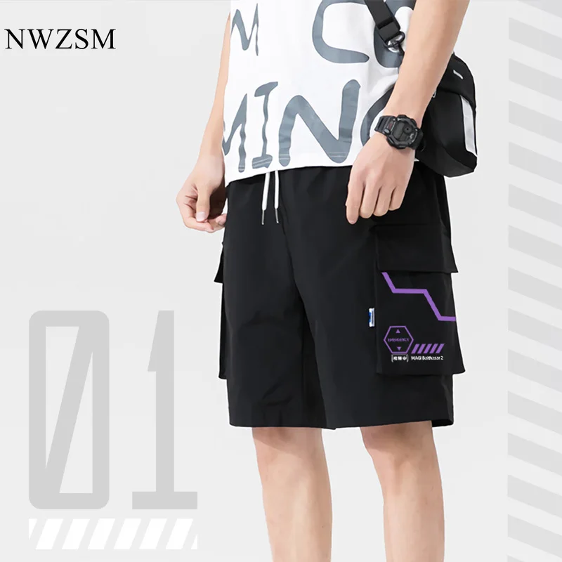 

Anime Evangelion Shogoki EVA-01 00 02 Shorts, trousers, loose casual overalls, men's summer wear trend