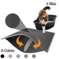 pet cat litter mat waterproof eva double layer cat litter trapping pet litter box mat clean pad products for cats accessories