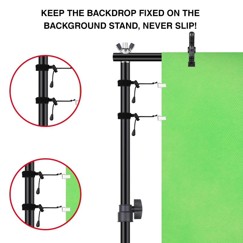 PYNSSEU Photo Background Stand 5 Size Adjustable Photography Muslin Support System with Carry Bag for Chroma Video | Электроника