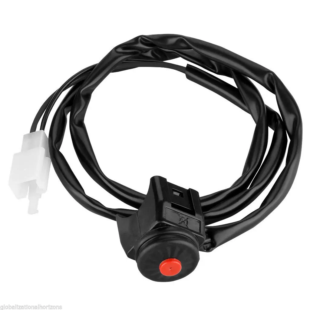 12V DC Motorcycle Dirt Pit Quad Bike ATV Kill Stop Switch Push Button For Honda Yamaha Kawasaki, Suzuki, SDG, SSR, Pitster Pro