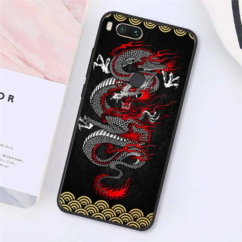 

Red Chinese Dragon art Phone Case For Xiaomi Redmi note 7 8 9 t max3 s 10 pro lite cover funda coque shell
