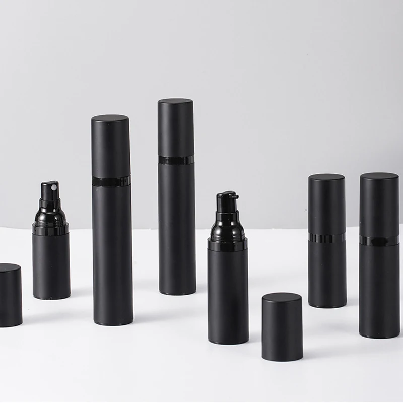 15ml 30ml 50ml Black Airless Vacuum Bottles Luxury Emulsion Lotion Fragrance Perfume Spray Refillable Bottle 1  - buy with discount