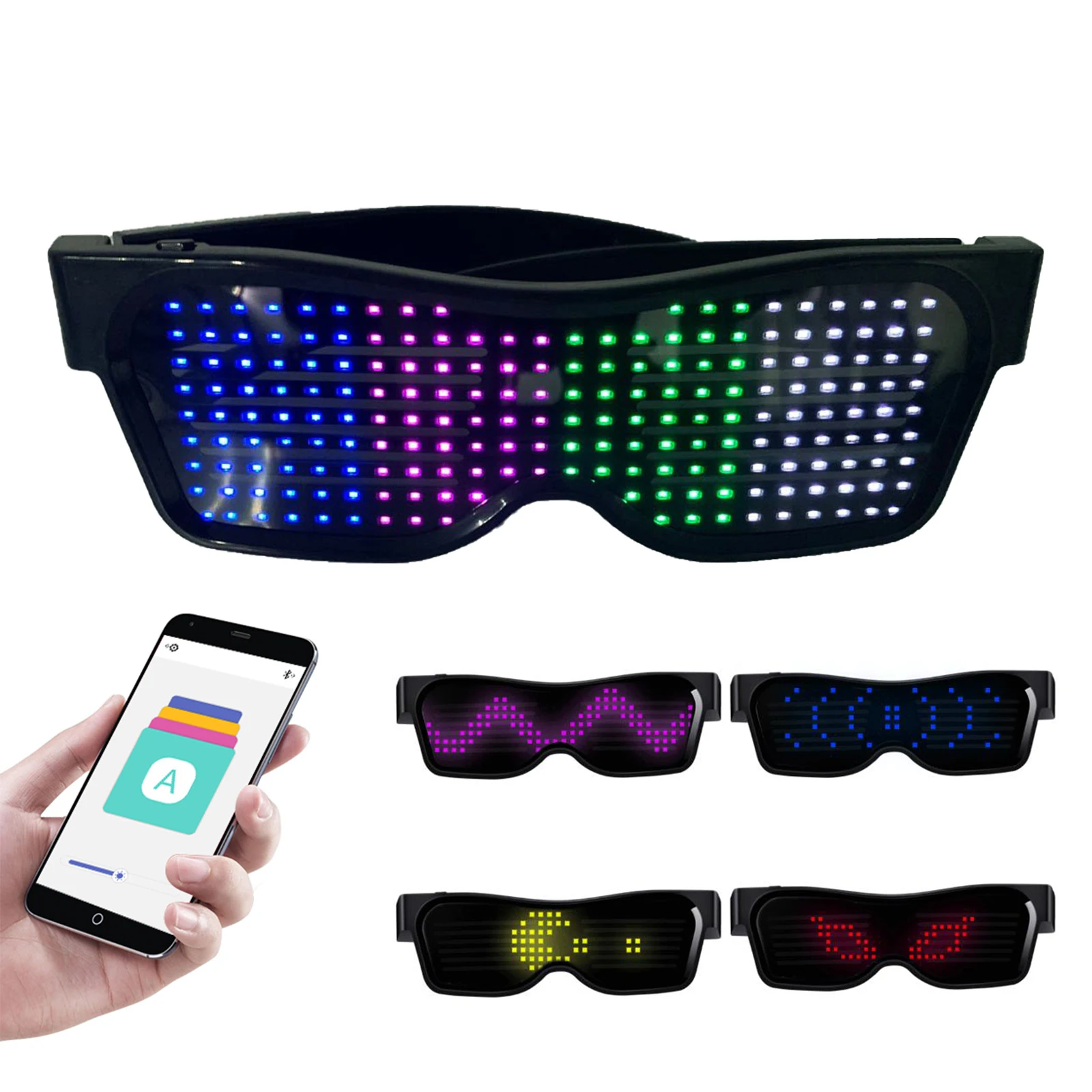 

New 11 Modes Quick Flash Led Party Glasses USB charge Luminous Glasses Christmas Concert light Toys for Rave Music Festival