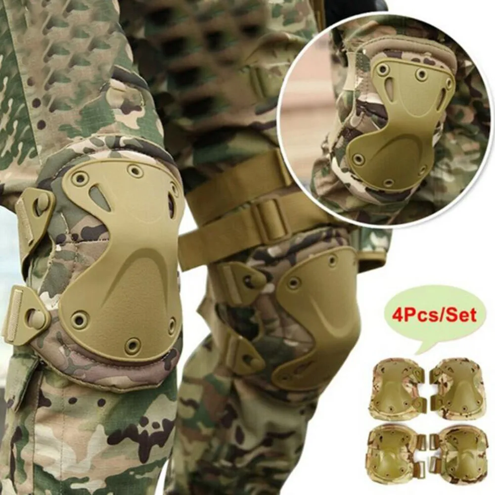 

4Pcs/Set Adjustable Outdoor Sports Knee Pads And Elbow Pads Army Protective Gear Sport Hunting Skating Safety Gear Kneecap
