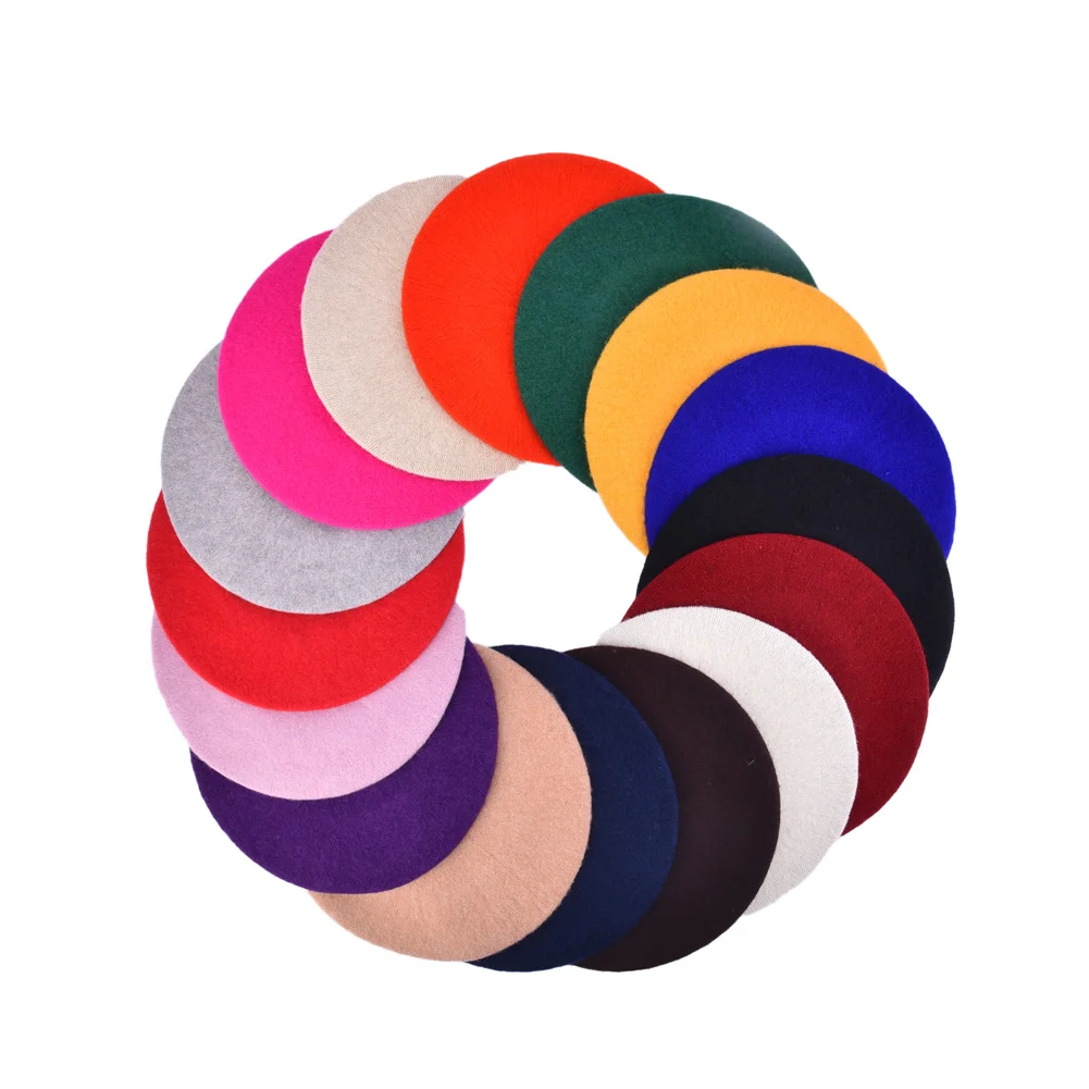 Однотонный женский берет для девочки французский художник теплая шерстяная