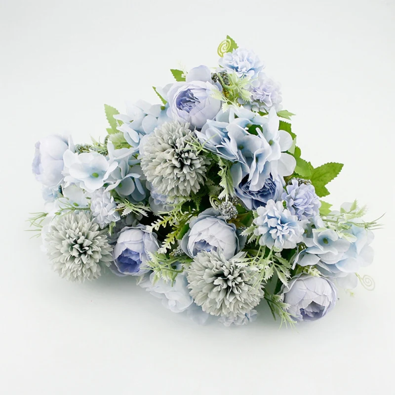 

Peony Hydrangea Simulation Home Silk Flower Wedding Bouquet For Bride Party Decoration Artificial Flower Supplies