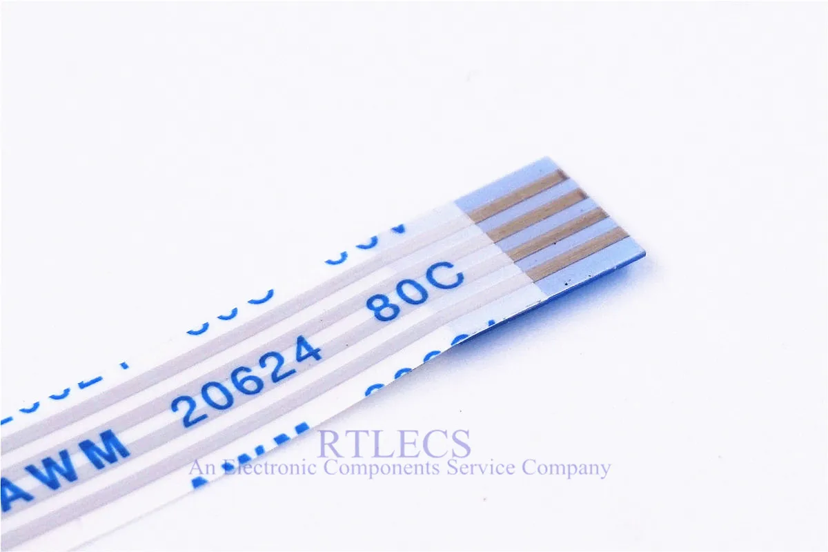 

5 PCS FPC Flat Flexible Cable FFC Jumper Pitch 1.25 mm Spacing 4 Pin Same Contact Side isotropy Type A 200mm Tin Plated