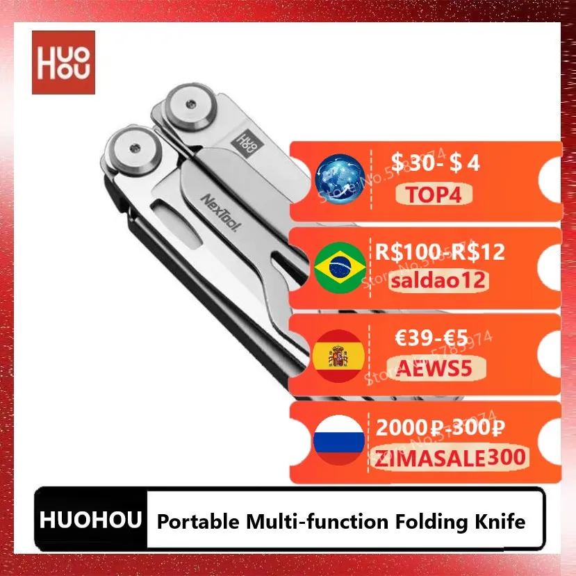 

Портативный многофункциональный складной нож Xiaomi HUOHOU, многофункциональный инструмент для выживания, брелок, инструменты для кемпинга