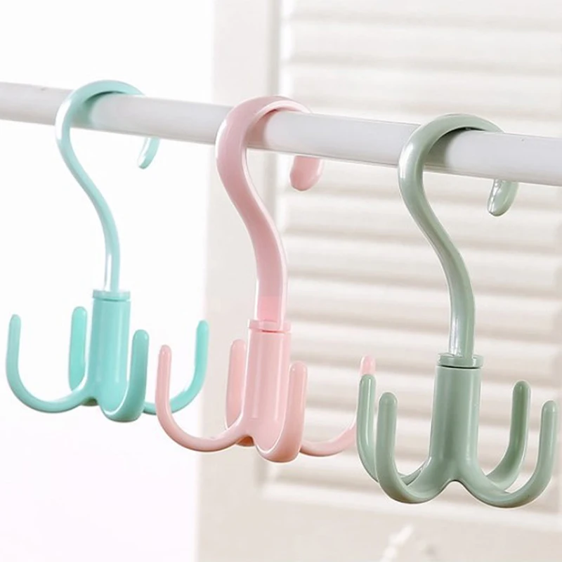 

Rotary 4-Claw Multi-Purpose Hanger Hook Hanger Tie Scarf Clothes Hanger Plastic Hook Shoe Hanger Storage Hangers