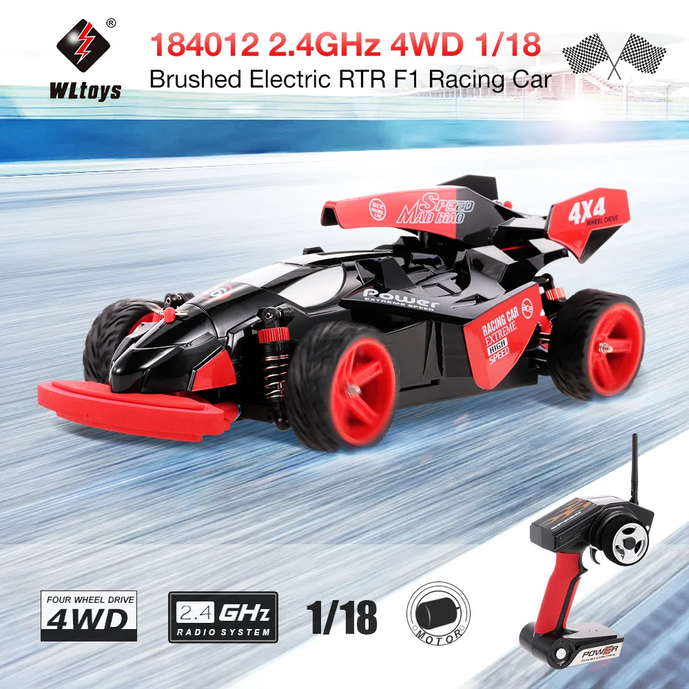 Оригинальный WLtoys 184012 2 4 ГГц 4WD 1/18 45 км/ч Матовый Электрический RTR F1 гоночный