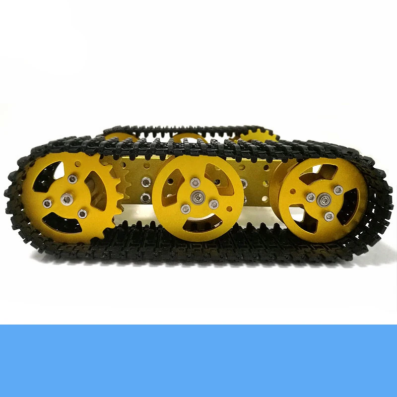 Золотой мини T100 металлический rc Танк шасси комплект с высоким крутящим моментом DC Мотор скорость отзывы умный гусеничный робот образование DIY для Anduino