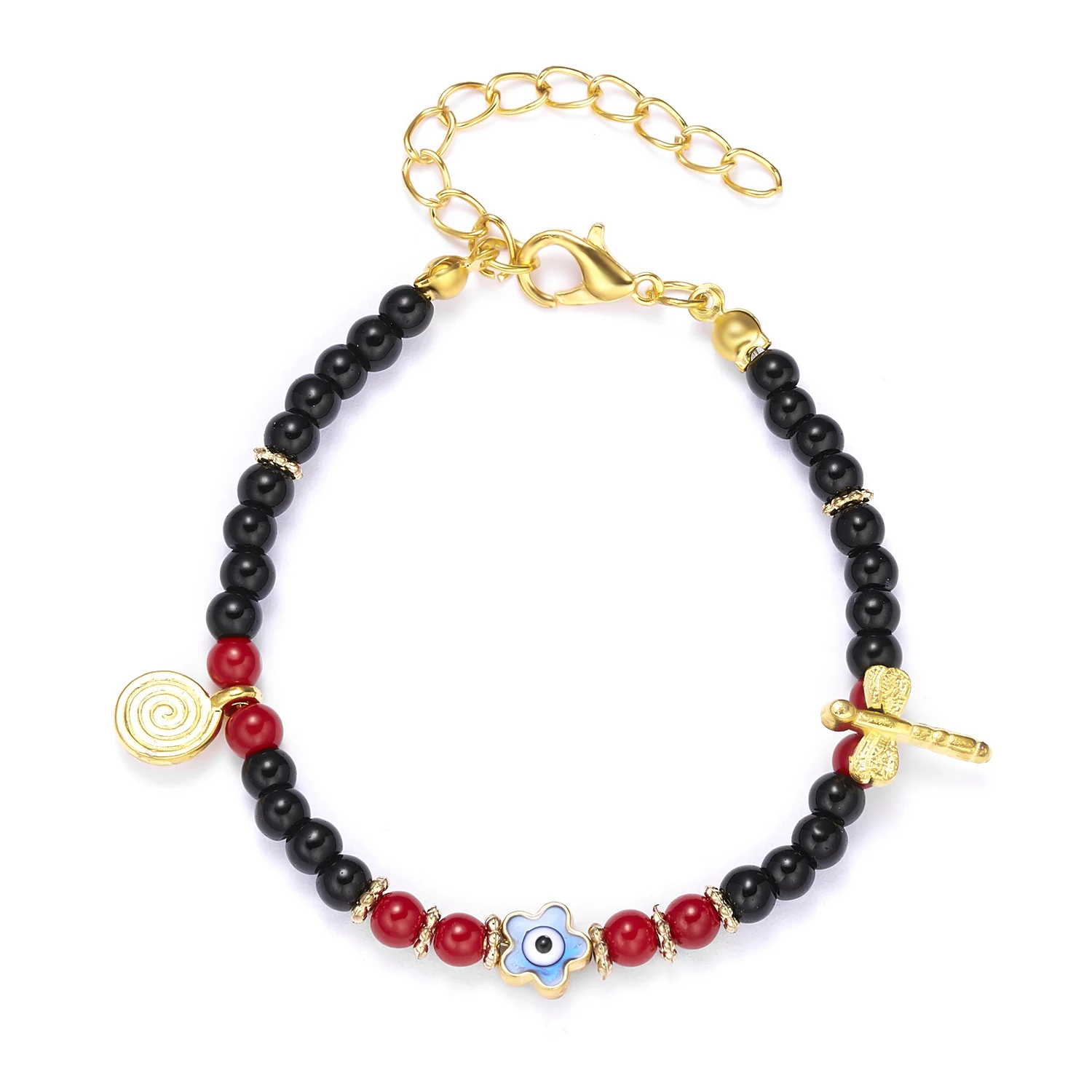 

Lucky Evil Bracelet Jewelry Bangle Round Pendant Resizable Beaded Women Bracelet For Couple Men Lover Lady Boy Girls Gift