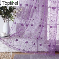 window treatment modern bird nest tulle sheer curtains for kitchen living room the bedroom elegant polyester curtains purple