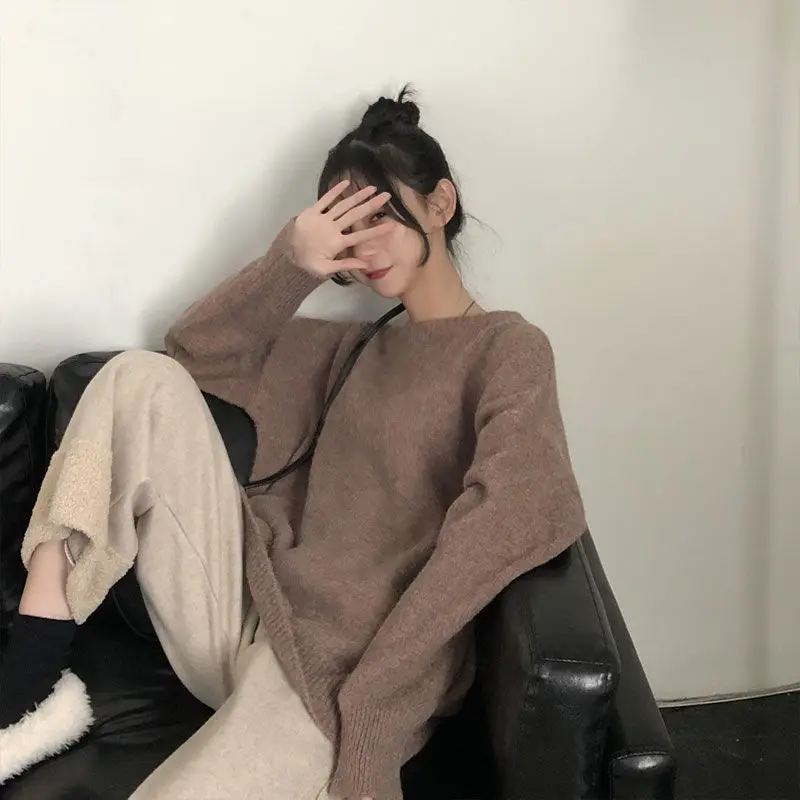 

2021 warm women's sweaters thick Autumn Winter wool sweater female chic female loose jumper