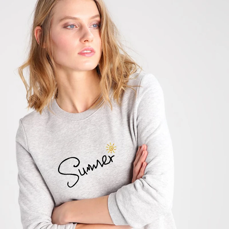 

Women Cotton O Neck Casual Sweatshirt Long Sleeve Ladies Spring/Autumn Wear Letter Printing Sweatshirts Girl Japanese Fashion