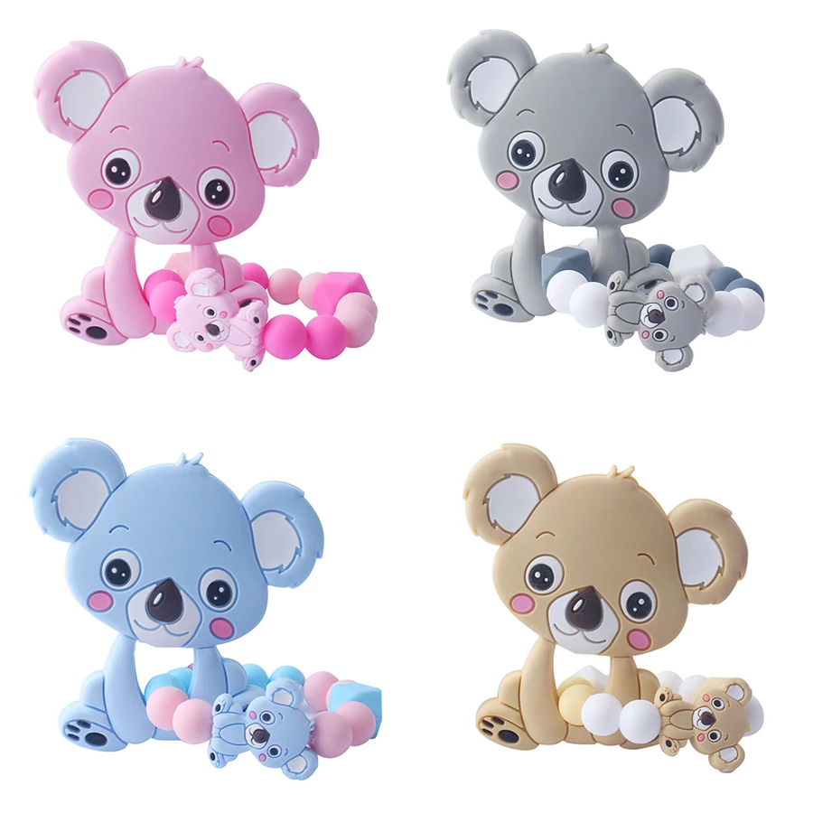 Детский силиконовый Прорезыватель в стиле коала браслет из пищевого силикона с