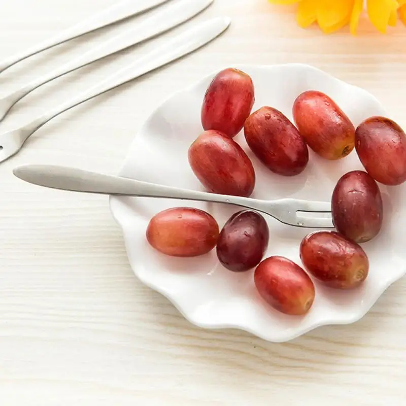 Stainless Steel Flatware Fruit Fork Appetizer Snack Dessert Kitchen Кухня Pick Gadget Snacks Cake Salar | Дом и сад