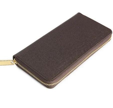 

New fashion women/men genuine leather good quality zippy wallet with Box and dust bags free shipping