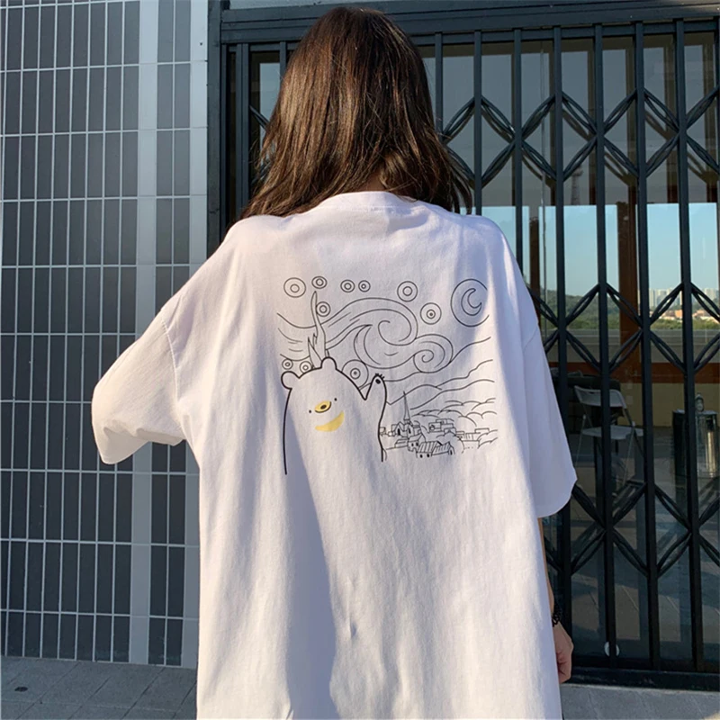 

Hong Kong Style Japanese Style Women's Summer Fashion Brand Short Sleeve T-shirt Loose Korean Style Ins Trendy Harajuku Style BF