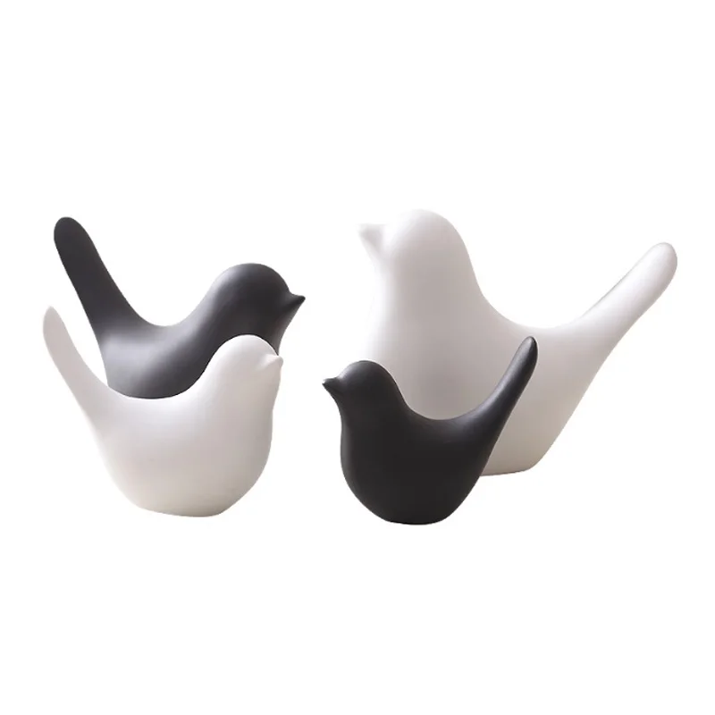 Креативные белые и черные керамические украшения для птиц кольцо держатель