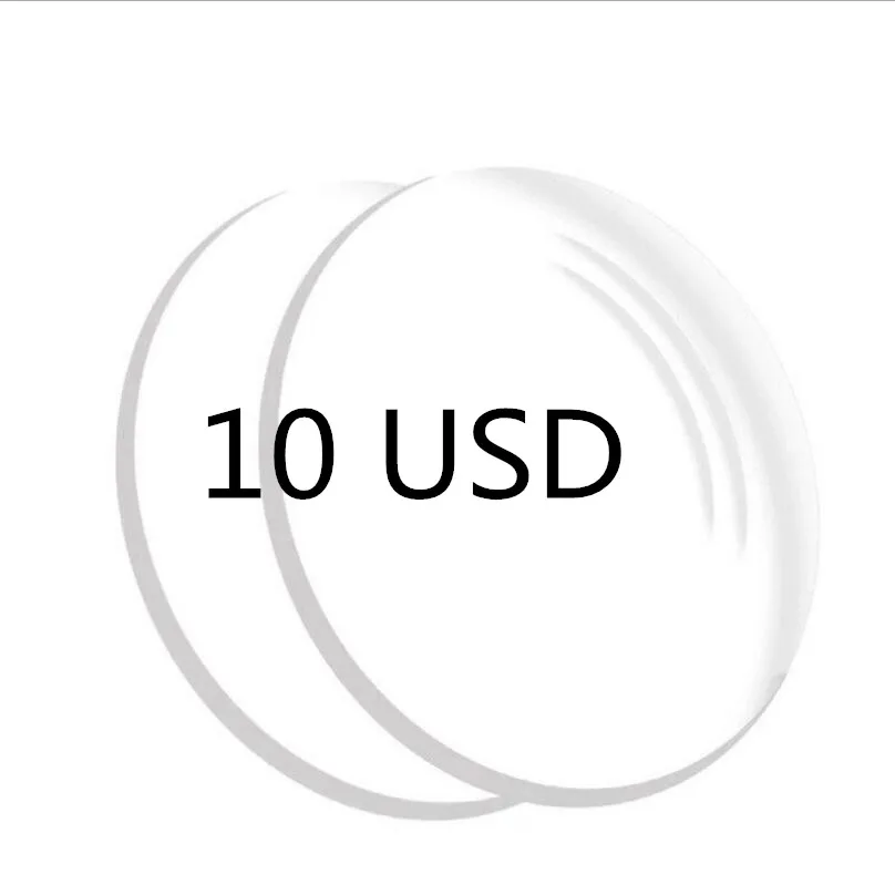 10 USD Дополнительная стоимость для заказной близорукости, дальнозоркости, пресбиопии очки оправы и линзы - Цвет линз: 10 USD
