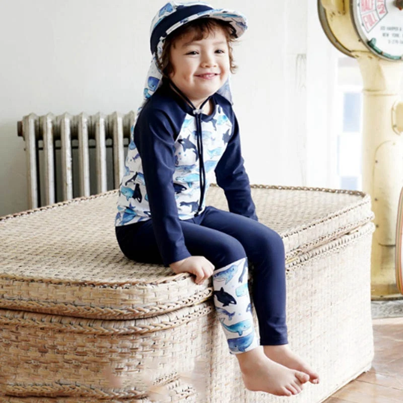 

Kids Boys Swimwear Bathwear Swimming Fashion Children Wetsuit Boys Bathing Suit Kids 2 Piece Child Swimmable Baby Boys Swimable