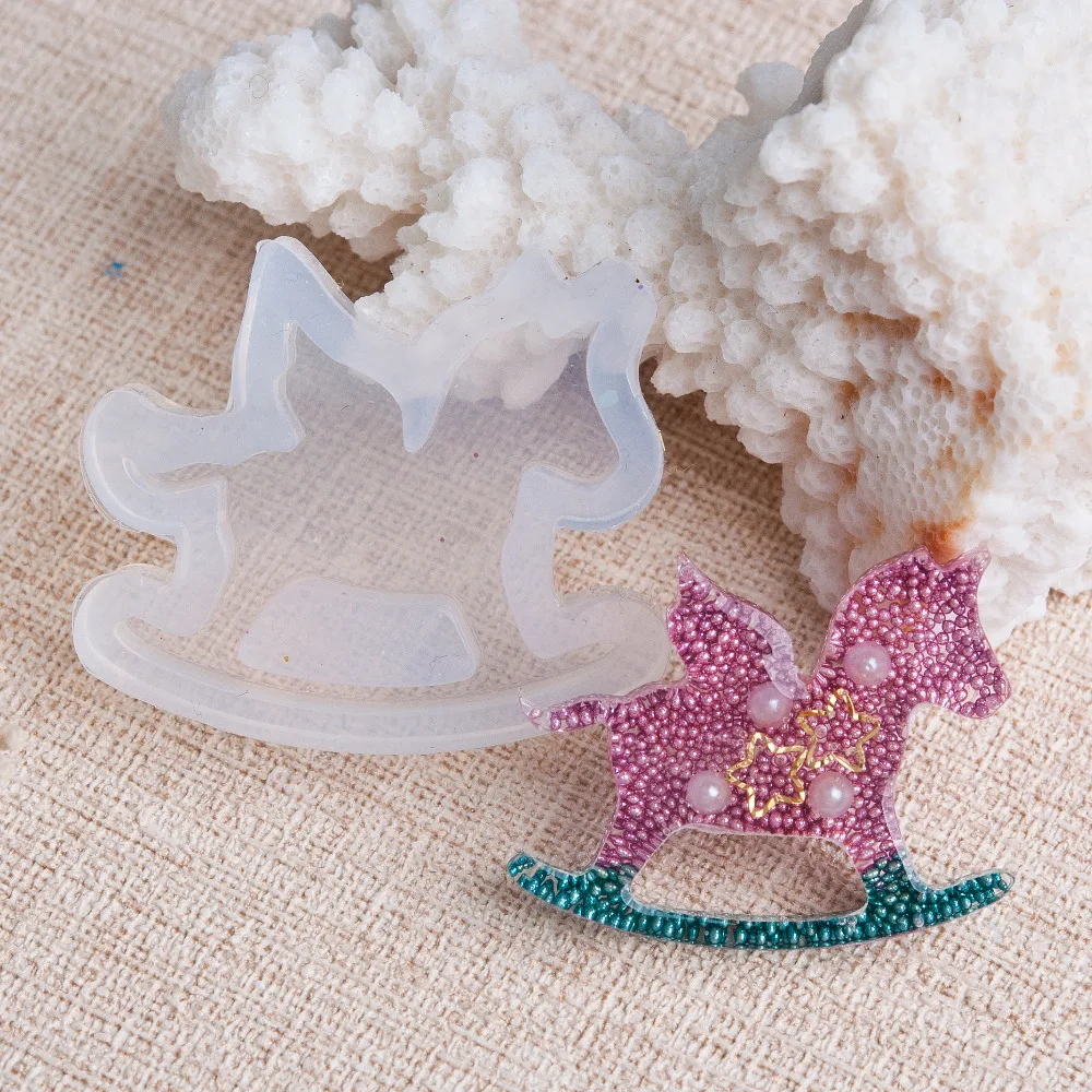 Силиконовая форма для значка изготовления ювелирных изделий лошадка-качалка DIY