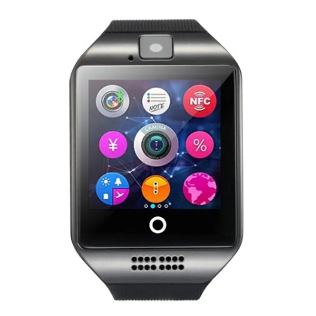 Bluetooth Смарт часы Q18 с камерой Facebook Whatsapp Twitter Синхронизация SMS Smartwatch поддержка sim