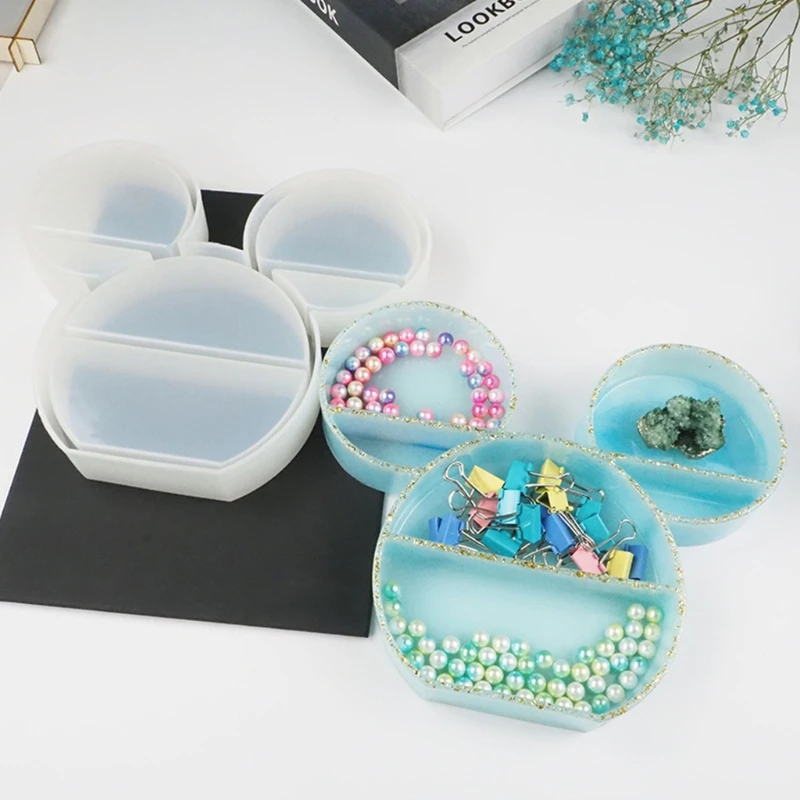 

Crystal Epoxy Resin Mold Jewelry Storage Container Box Tray Silicone Mould DIY Crafts Decorations Ornaments Casting Tool