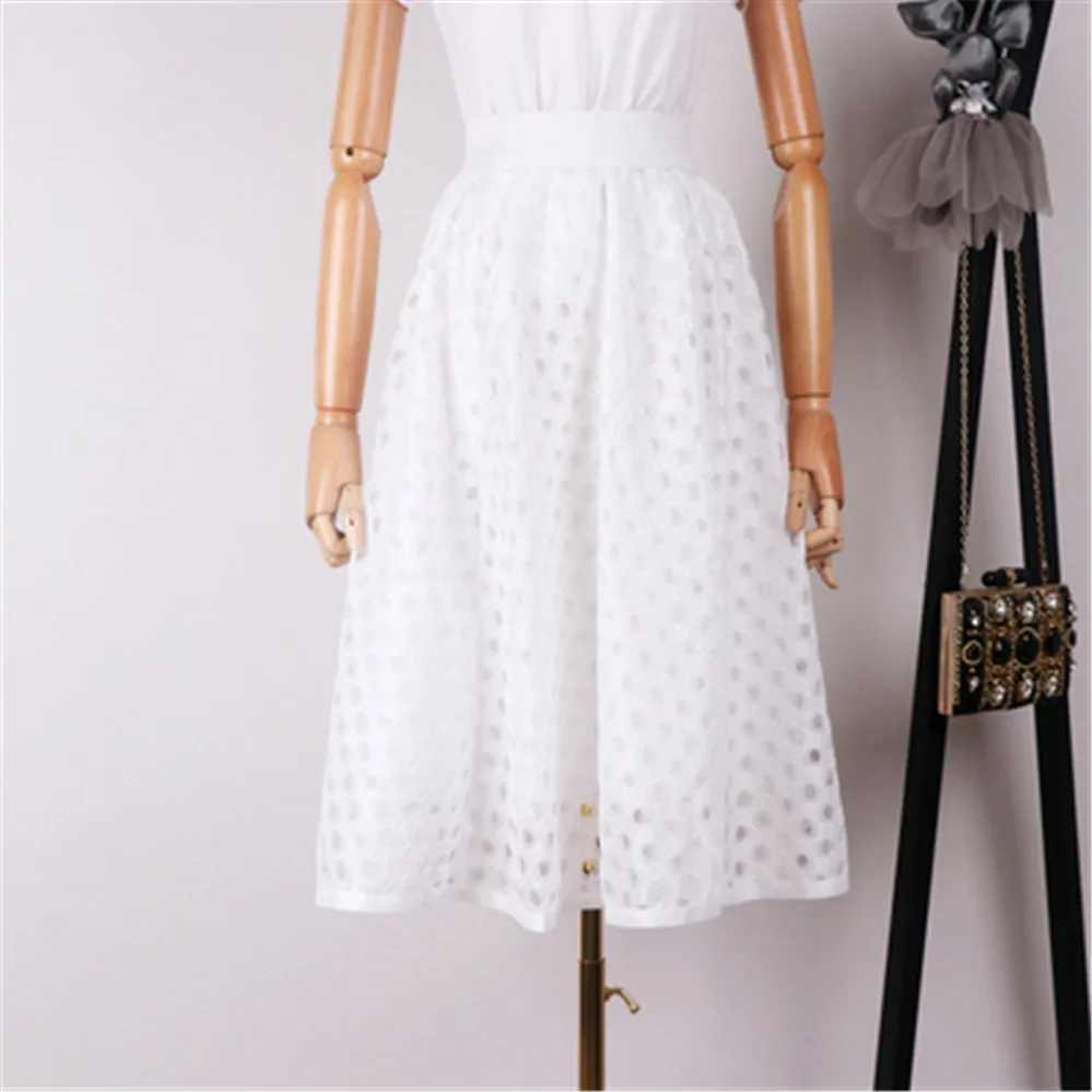 Женская юбка с высокой талией кружевная средней длины трапециевидная из тюля ZY4916