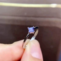 new natural tanzanite ring 925 silver womens ring fresh and elegant simple atmosphere