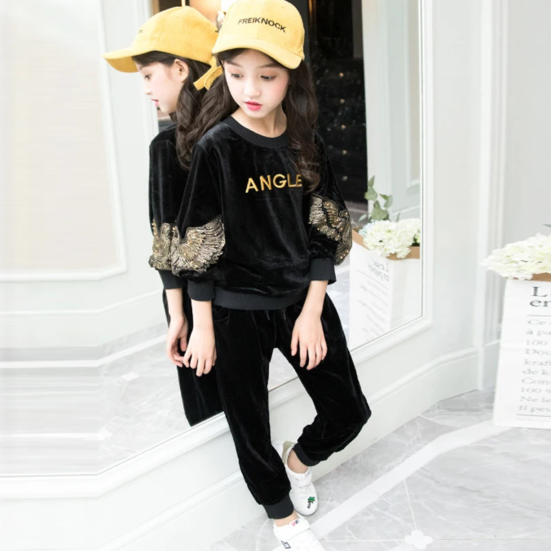 Новинка Изысканная одежда для девочек зимняя маленьких модный топ с капюшоном и