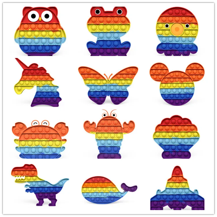 

Популярная Радужная игрушка-антистресс, пузырьки для снятия стресса