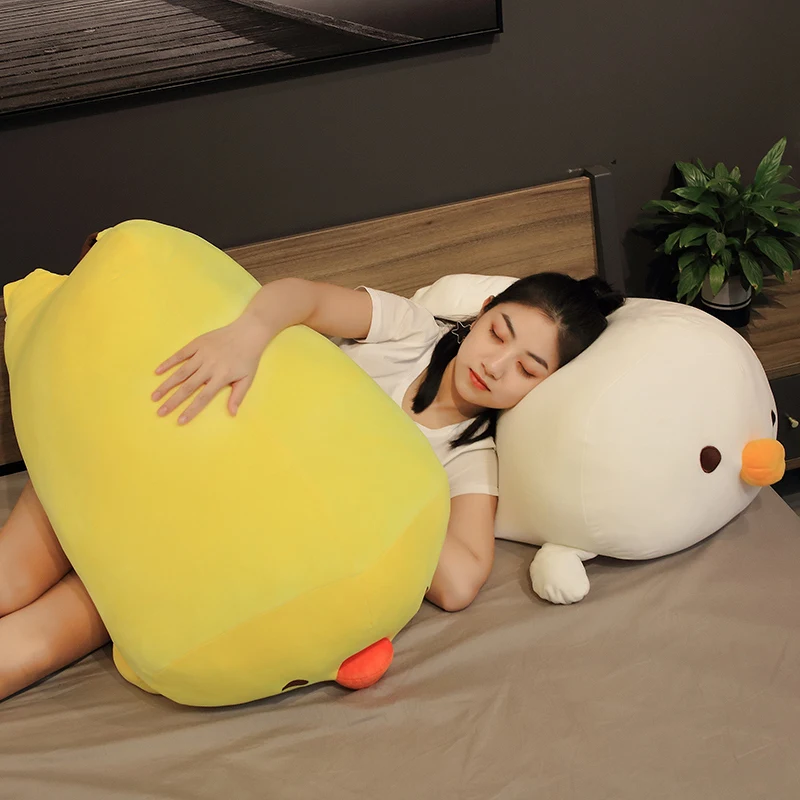 

40/60/90cm Cute chick Pillow 3in1 Chicken Cushion Plush Toy holding sleeping Doll super soft Birthday Gift For kids high quality