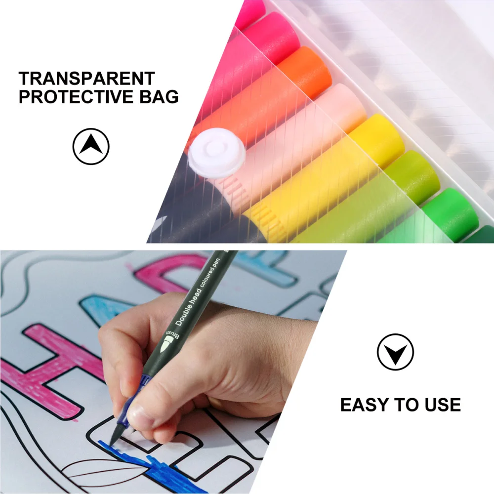 

24 Colors Marker Pens Dual Tip Sketch Marker Pen Stationery School Supplies